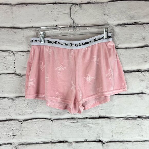 Juicy Couture Women's Pink Velour Sleep Shorts XL Graphic Print - Picture 3 of 8